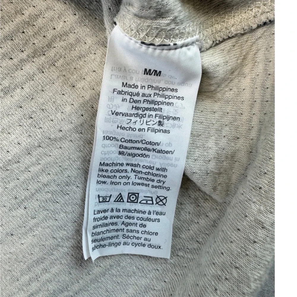 J. Crew Knit Goods Mens Henley Shirt Long Sleeve Striped Navy Cream 100% Cotton